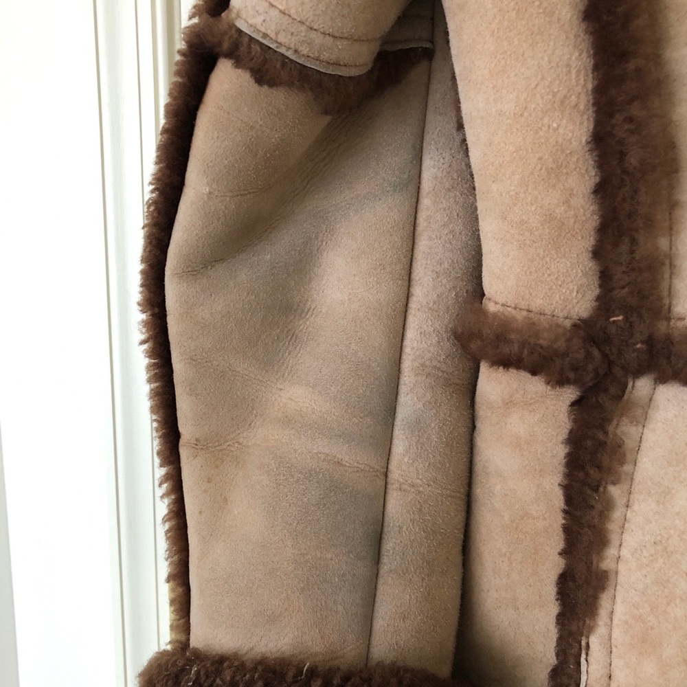 Vintage Sheepskin Shearling Coat with Hood Size 12 (See Description re Size) - Picture 12 of 16